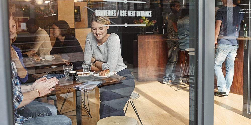 Cafe Glass Door — Glass Repair in NSW Cafe Glass Door — Glass Repair in NSW